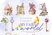 Hand-Painted My Fairy World Clipart, a Person Illustration by ArtCreationsDesign (Thumbnail 9 of 15)