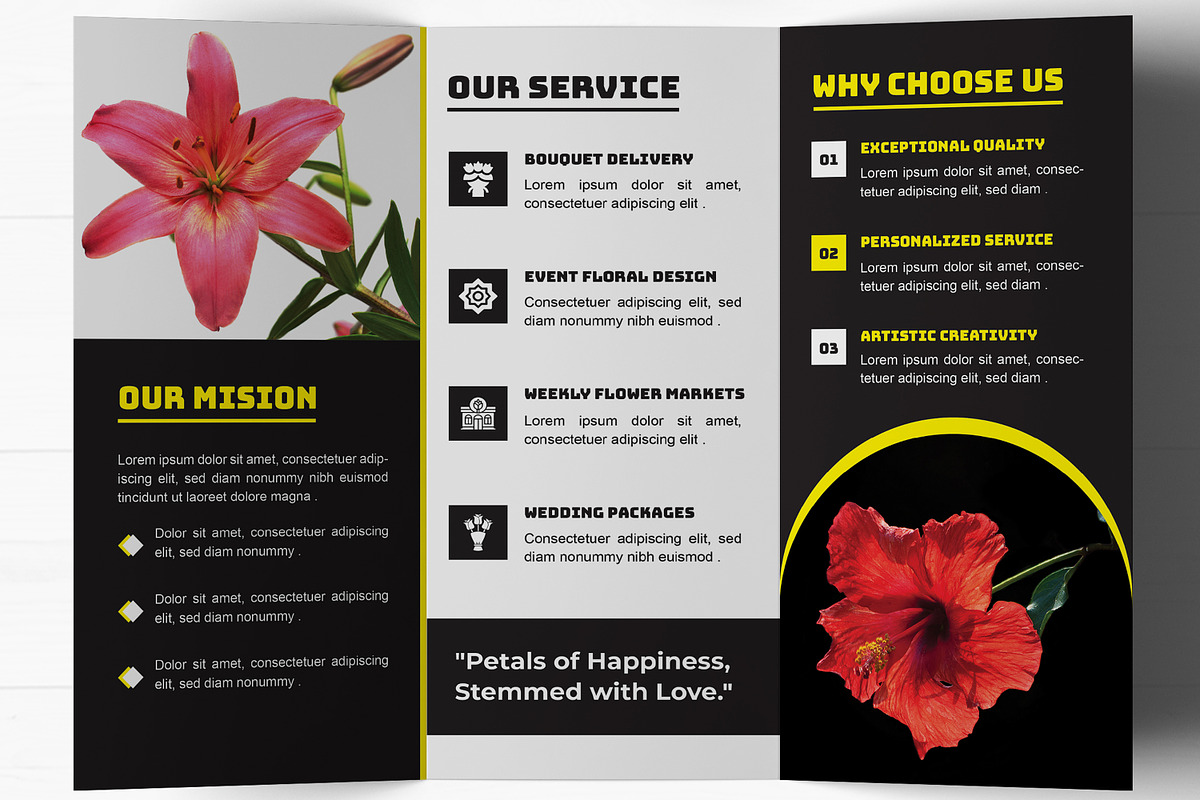 Flowers Trifold Brochure Layout, a Brochure Template by MightyDesign (Photo 3 of 7)