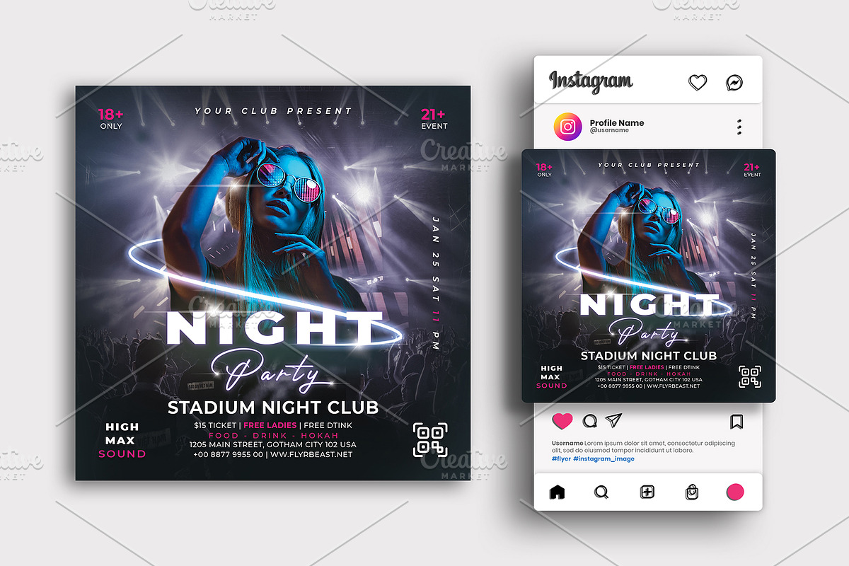 Nightclub Flyer, Night Party Flyer, a Flyer Template by Artphic (Photo 1 of 4)