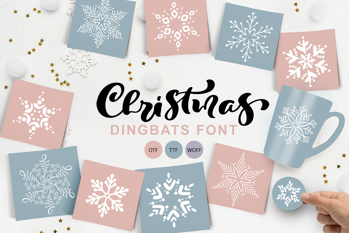 Christmas Snowflake Dingbats, a Symbol Font by Happy Letters (Photo 1 of 5)
