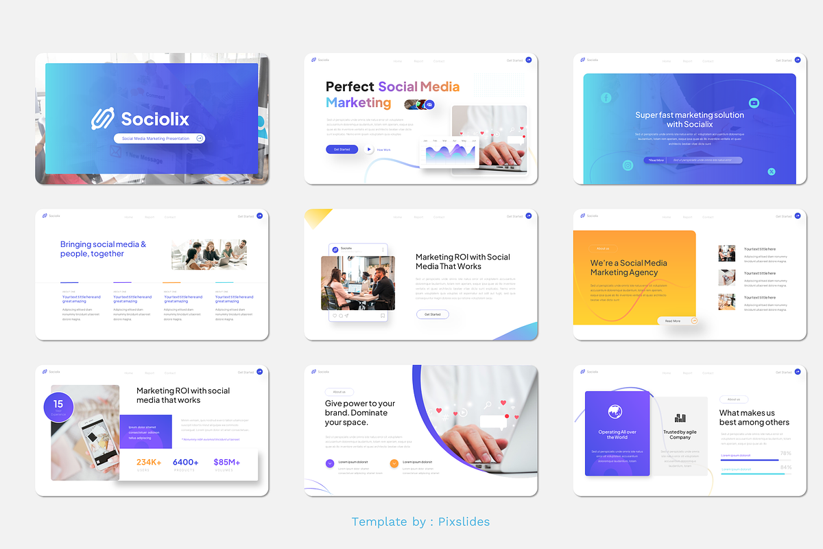 Social Media Marketing PowerPoint, a Presentation Template by Pixslides (Photo 2 of 7)