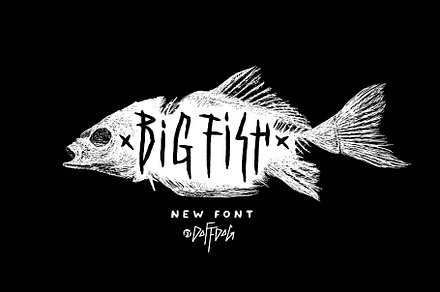 Big Fish DD - rock metal font, a Blackletter Font by doffdog