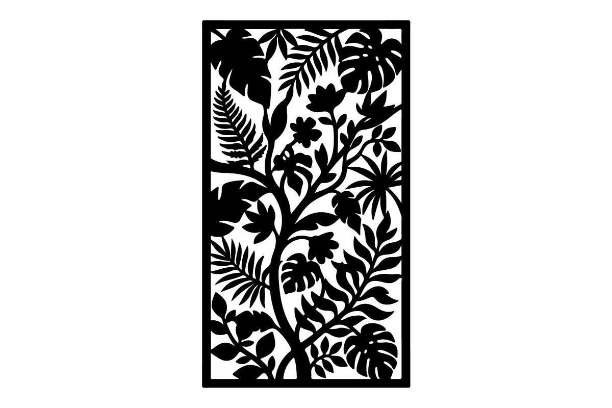 Floral Botanical Panel Silhouette, an Object Graphic by hafijul (Photo 2 of 4)