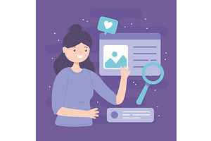 woman business and social media, a Person Illustration by studiogstock