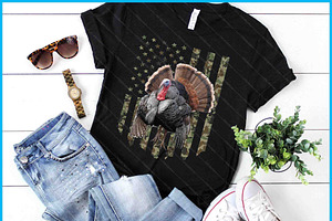 Turkey Graphic USAFlagTreeCamouflage, a Graphic by Creativeusart