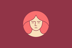 beauty woman face flat logo, a Branding & Logo Template by devastd