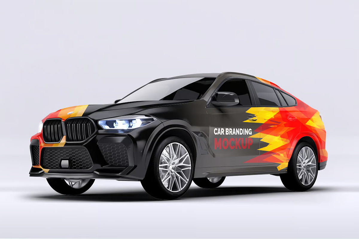 BMW X6 Car 4 Mockup, an Advertising Mockup by Se٧enStudio (Photo 5 of 7)