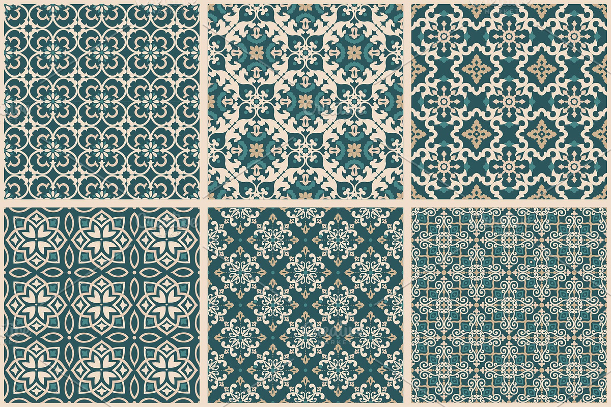 Tile arabic seamless patterns, a Pattern Graphic by Alonka's Illustrations (Photo 2 of 2)