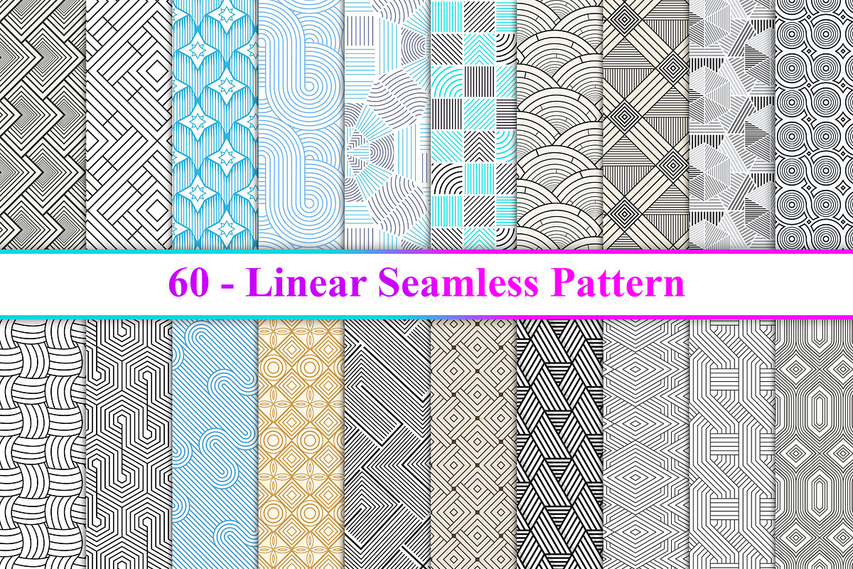 Linear Geometric Seamless Patterns, a Pattern Graphic by Digital Studio