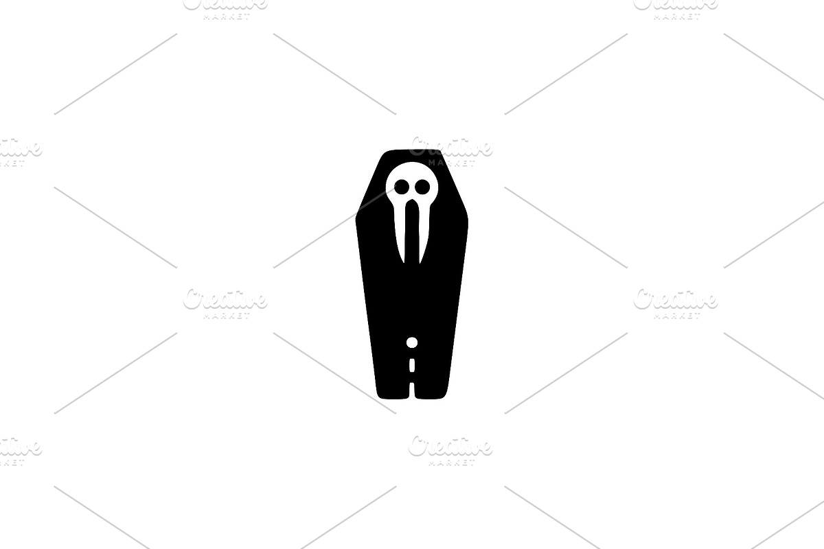 Coffin Skull Silhouette Vector, an Object Illustration by Vectorium Studio (Photo 1 of 4)
