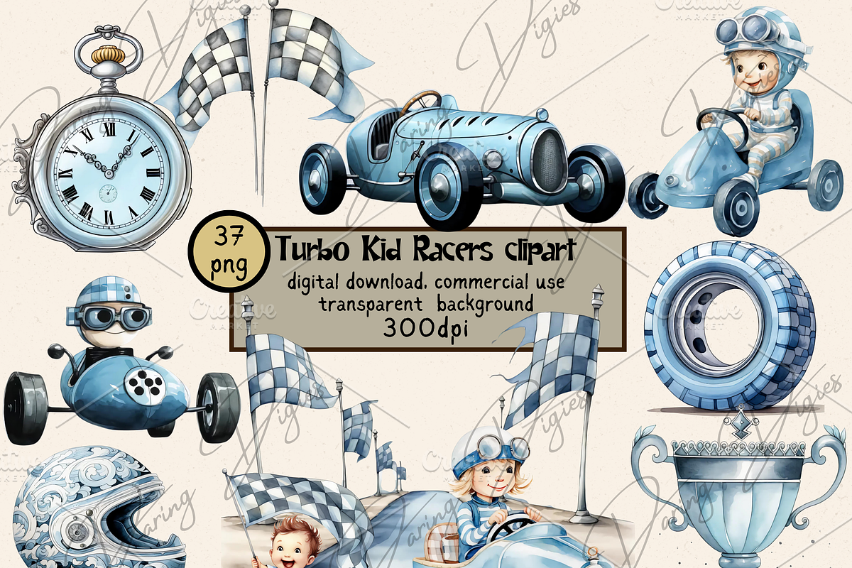 TURBO KID RACERS CLIPART BUNDLE, a Graphic by Daring Digies (Photo 1 of 5)