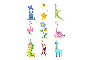 Cute cartoon animal icon set. Funny, an Animal Illustration by the8monkey
