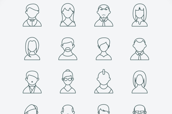 Line Style People Icons