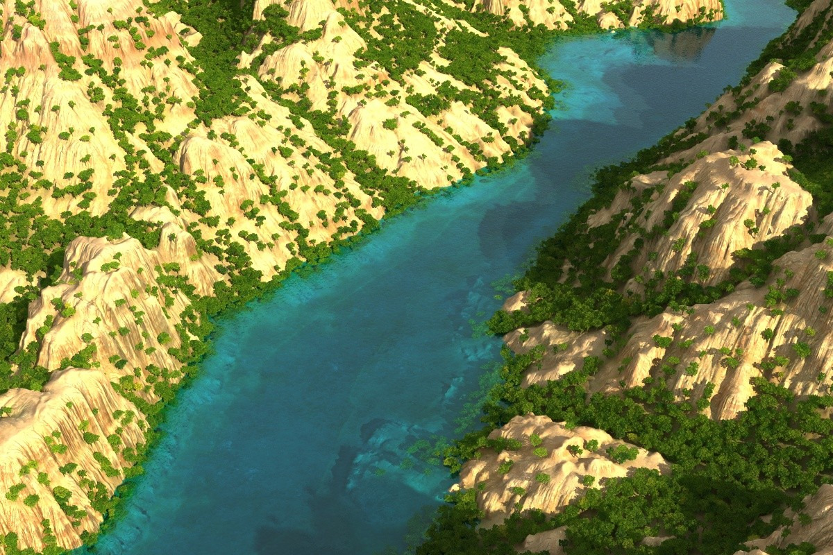 Mountain terrain with lake, an Environmental 3D Model by konstantin.ermolaev (Photo 4 of 11)