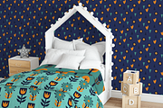 Birds and Blooms-folk art set, a Background Graphic by ComelyPics Shop (Thumbnail 7 of 12)