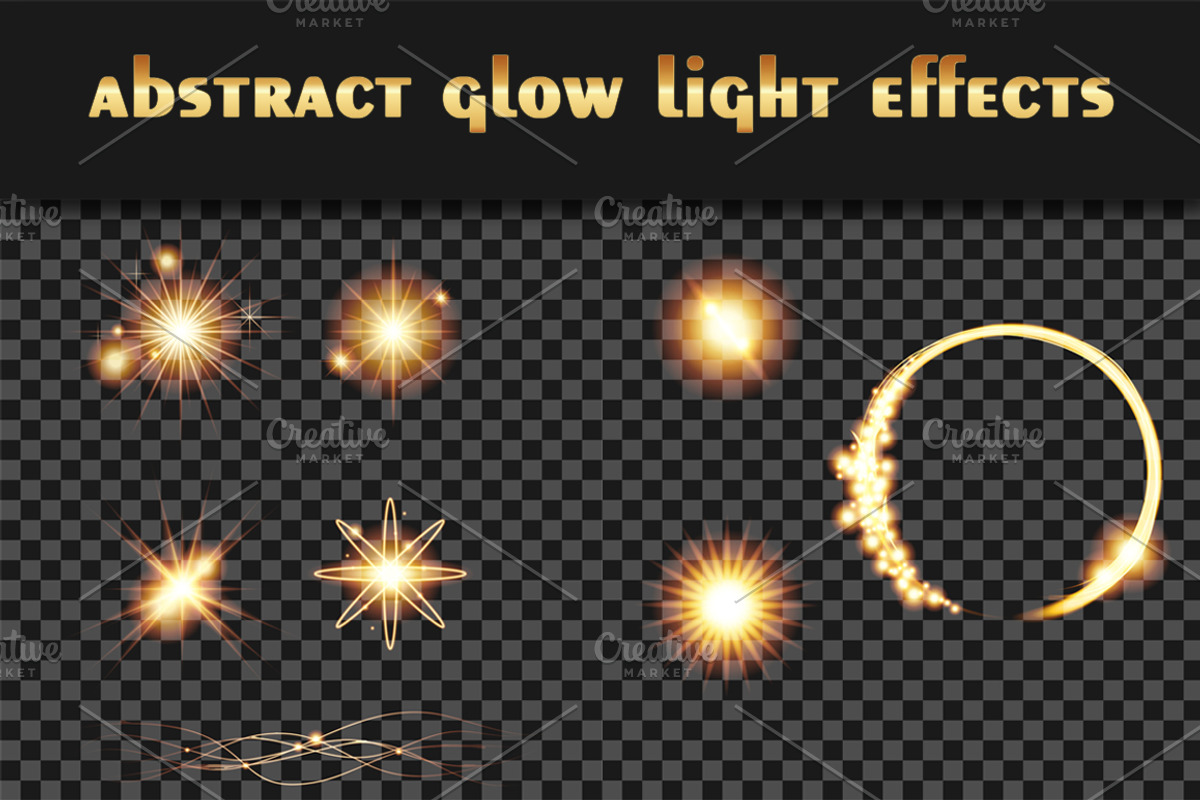 8 abstract glow light effects, an Object Graphic by ghost friend's shop