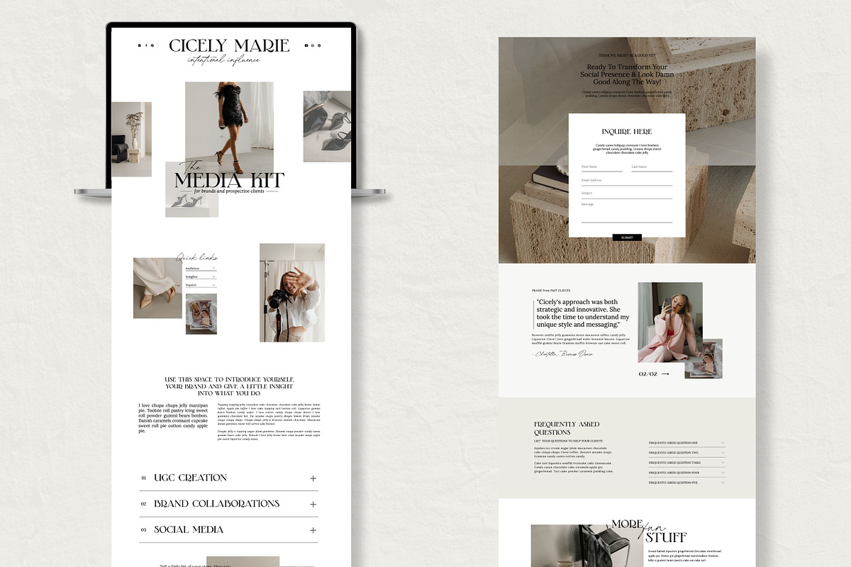Media Kit Website Template, a Websites & App Template by Field Digital (Photo 2 of 9)