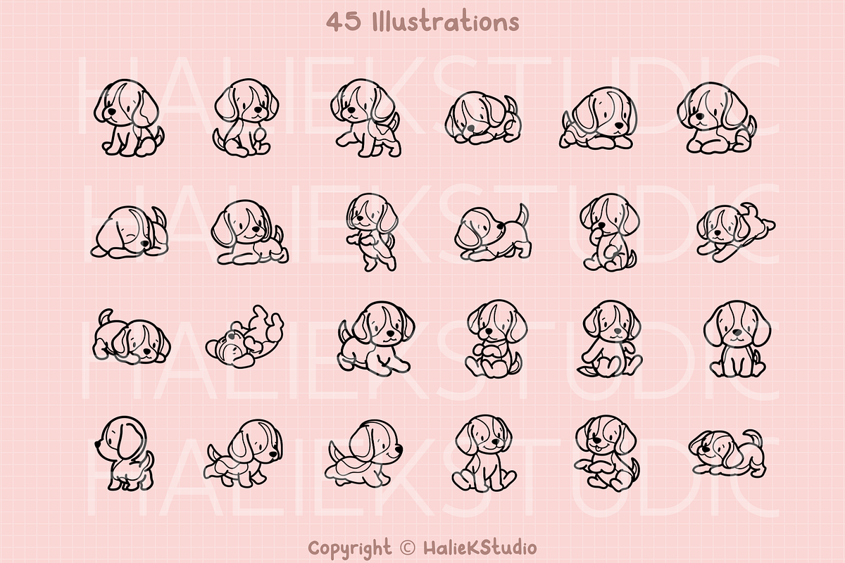 Beagle SVG Illustrations, an Animal Illustration by HalieKStudio (Photo 2 of 9)