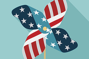 Pinwheel with USA flag style