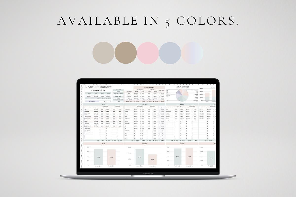 Editable Zero-Based Budget Tracker, a Templates & Theme by BRANDcontent (Photo 8 of 8)