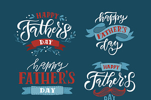 Happy Fathers Day Set, a Poster Template by Svetlana Kurako