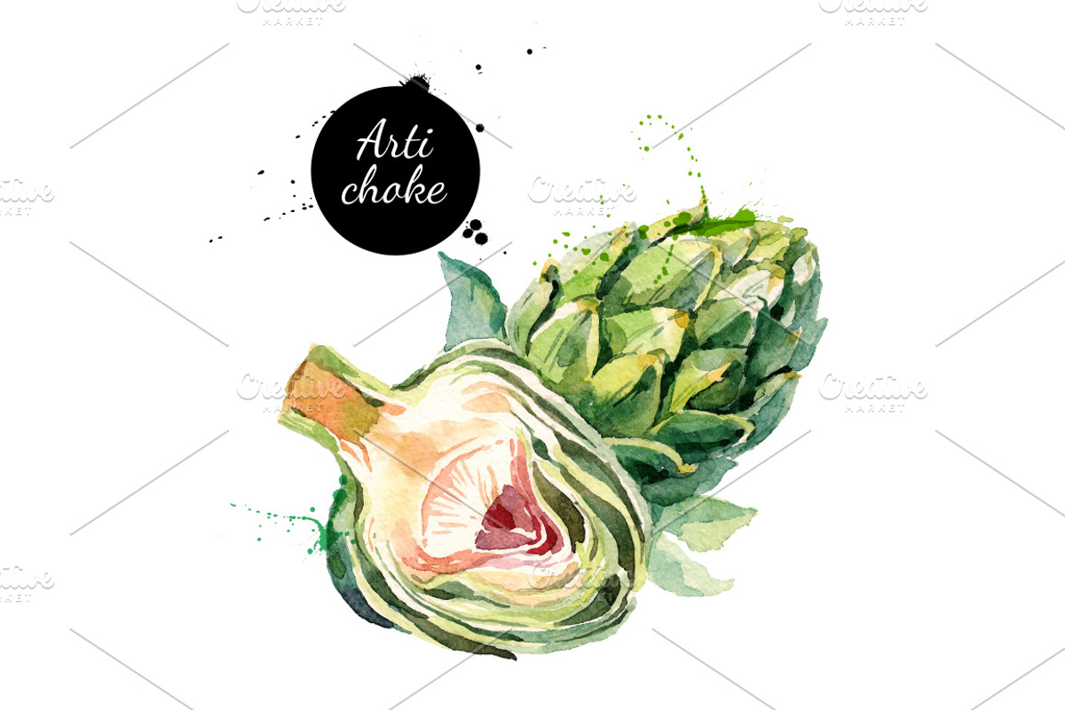 Watercolor Fruits & Vegetables Set, a Food Illustration by Elena Pimonova (Photo 4 of 4)