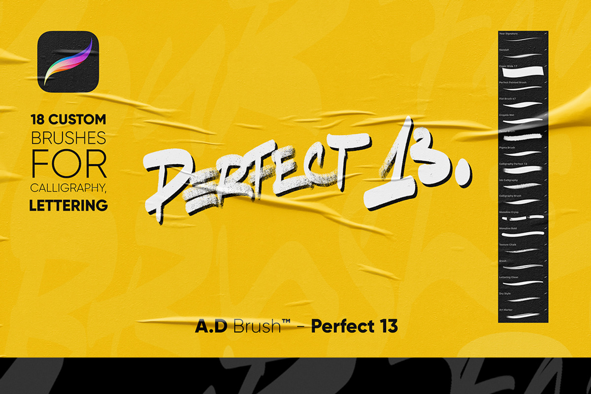 Procreate Lettering Bruhes, a Brush Add-On by n.A Studio (Photo 3 of 9)