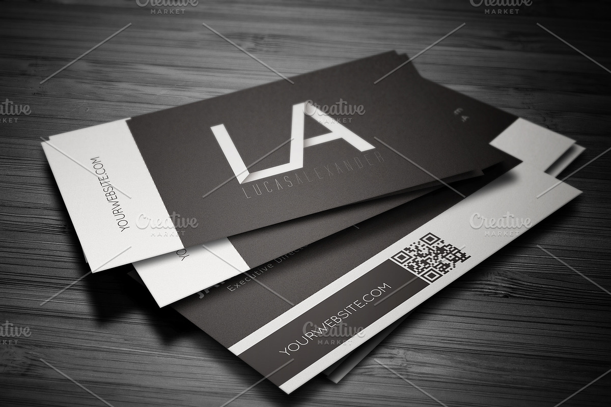 White Line Business Card, a Business Card Template by Lucas Alexander (Photo 1 of 3)