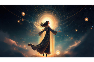 Mystical woman in flowing robe, a Nature Photo by tilialucida