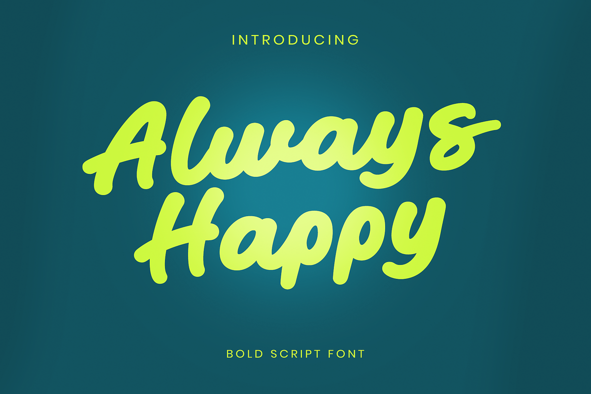 Always Happy, a Script Font by alphArtype (Photo 1 of 9)