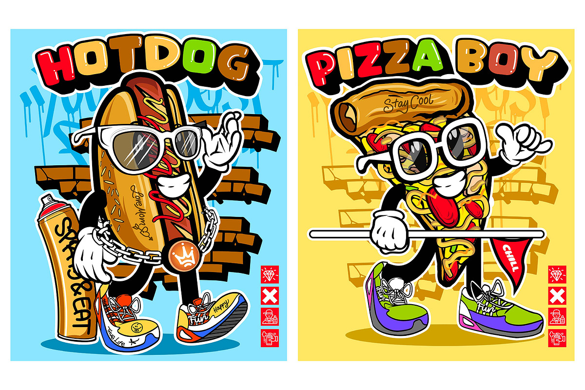 10 Junk Food Graffiti Characters, a Food Illustration by MEAS7 Artwork (Photo 2 of 6)
