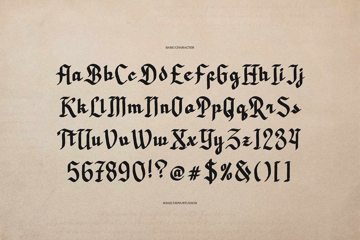 Dicaten | Blackletter Font, a Blackletter Font by Denustudios (Photo 10 of 12)