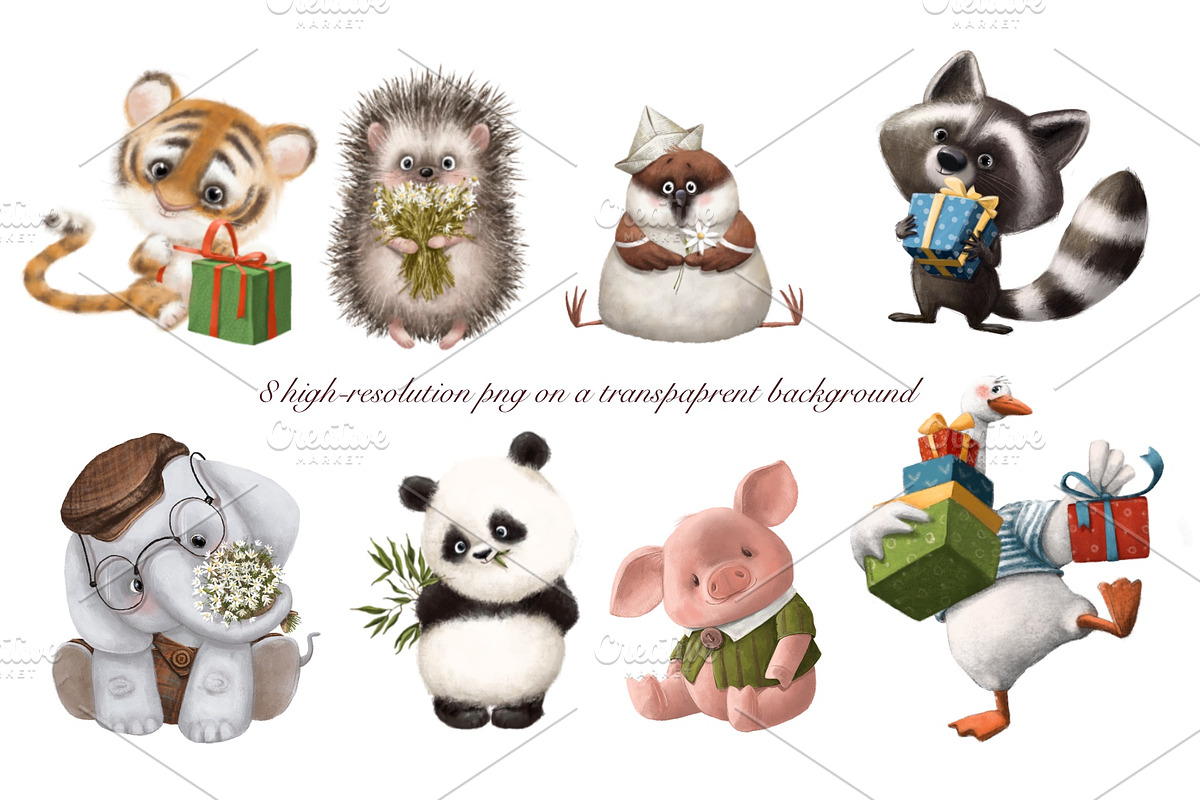 Cute Animals Clipart, an Animal Illustration by sheincar (Photo 2 of 3)