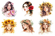 Beautiful Girl with Flowers PNG, an Illustration by SinaCreation (Thumbnail 4 of 5)