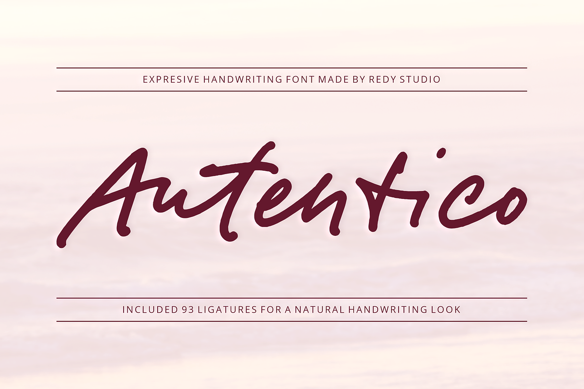 Autentico Realistic Handwriting Font, a Script Font by RedyStudio (Photo 1 of 11)