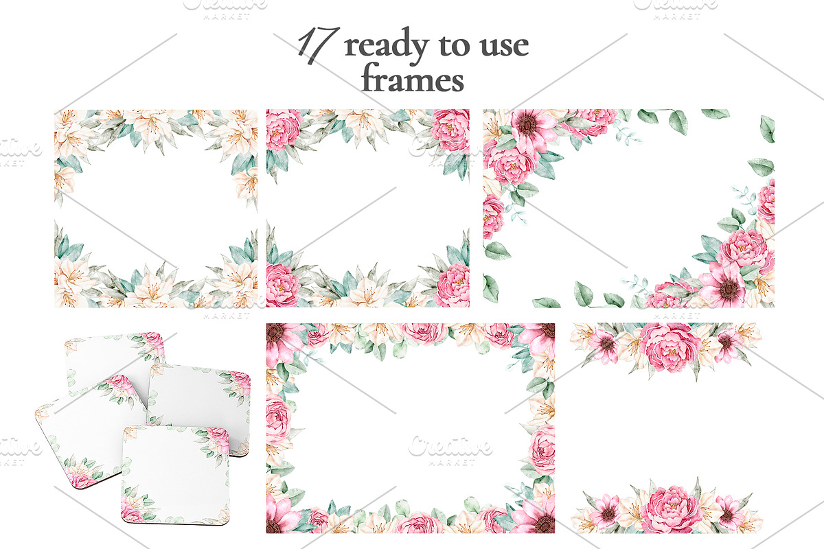 Watercolor Floral Clipart, a Decorative Illustration by Eves_Aquadreams (Photo 13 of 18)