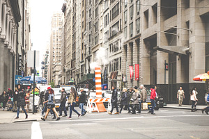 People crossing the street
