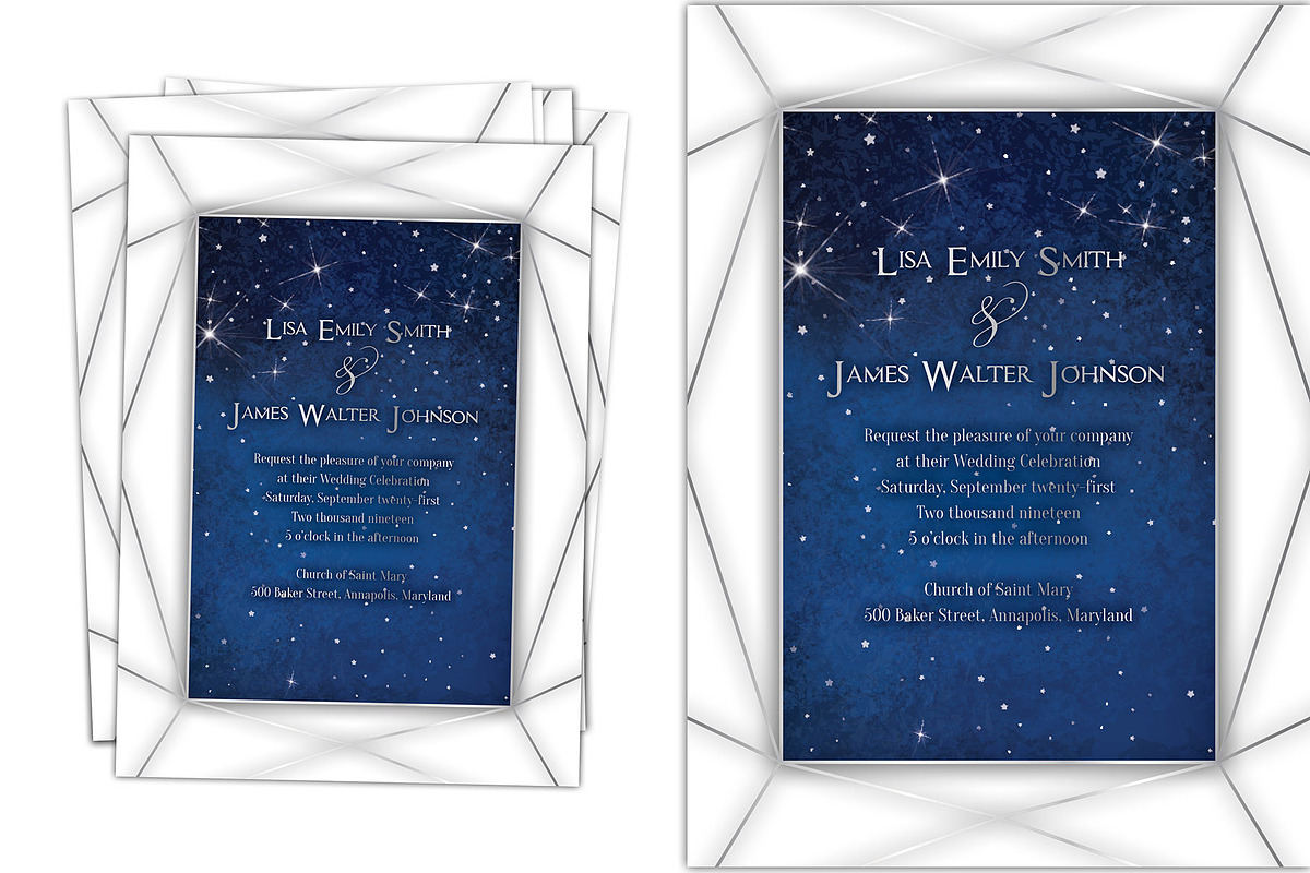 Starry Night Wedding Invite, an Invitation Template by BF Studios (Photo 2 of 2)
