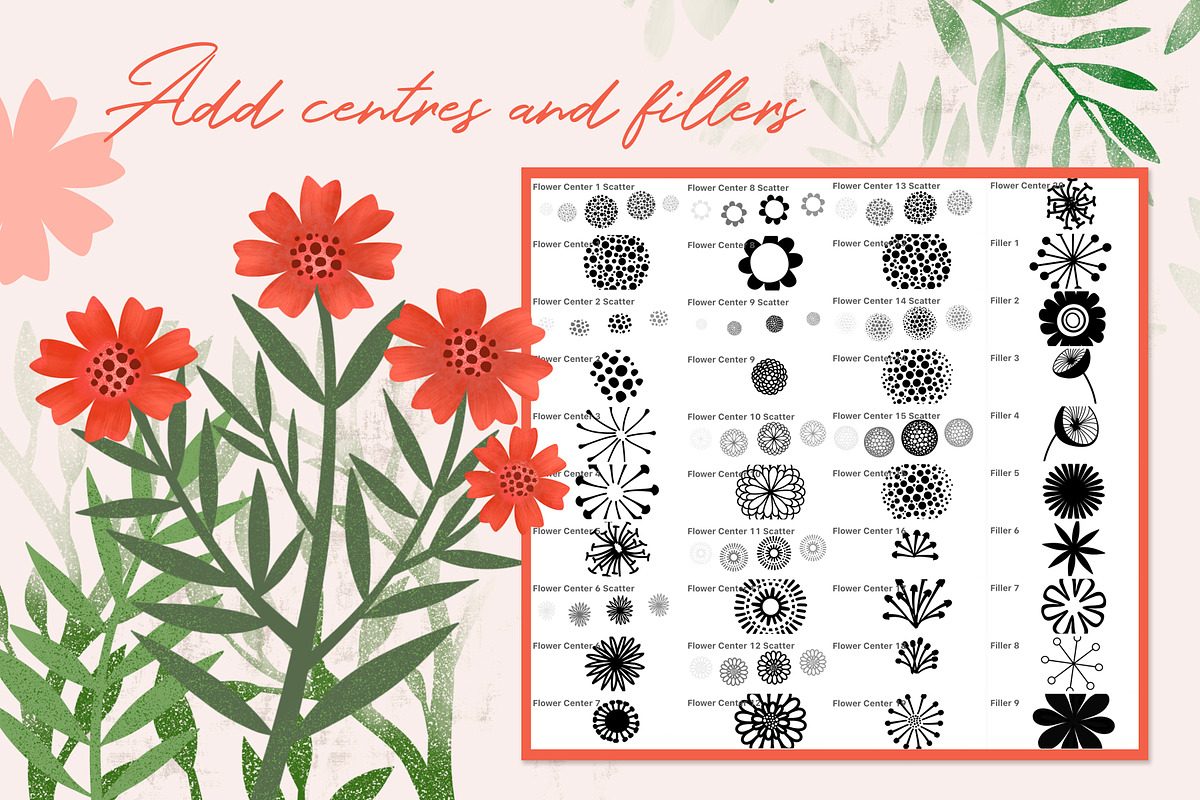 Folksy Flowers & Butterfly Procreate, a Brushes & More by DeloresArt (Photo 3 of 12)