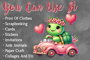 Valentine Cute Turtle Clipart Bundle, a Seasonal Illustration by Craft Nest (Thumbnail 5 of 5)
