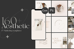 CANVA & PS / 160+ Aesthetic template, a Social Media Template by Simple có
