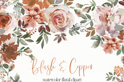 Fall Watercolor Flower Clipart, an Illustration by whiteheartdesign (Thumbnail 1 of 5)