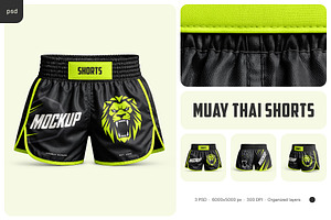 Muay Thai Shorts Mockup Set