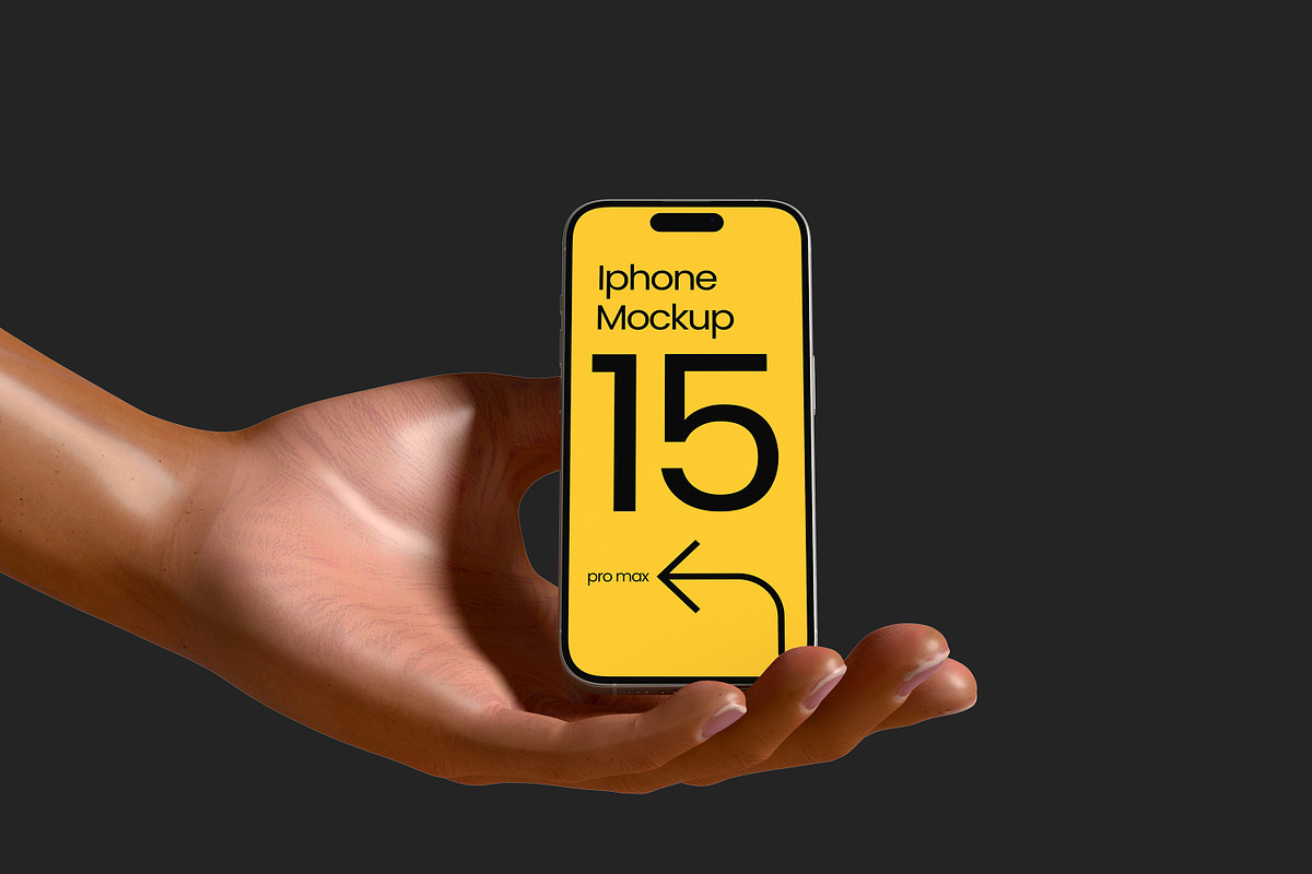 High Quality iPhone 15 Pro Mockup, an iPhone Mockup by safrizalstudio (Photo 2 of 5)