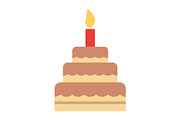 Birthday Cake Flat Icon, a Duotone Icon by Pexelpy (Thumbnail 1 of 2)