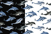 Dolphins - watercolor painting, an Animal Illustration by ramika (Thumbnail 4 of 4)