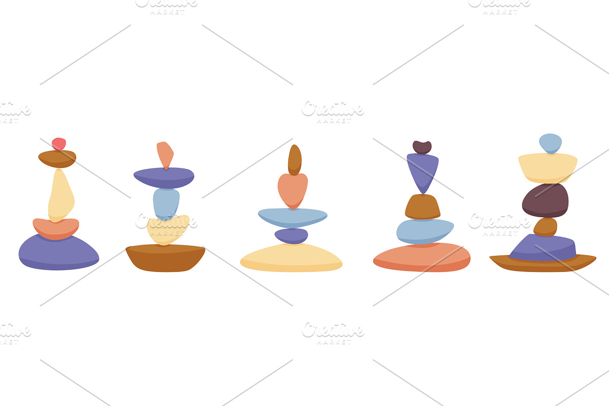 Balance stones. Meditation symbols, an Illustration by LadadikArt