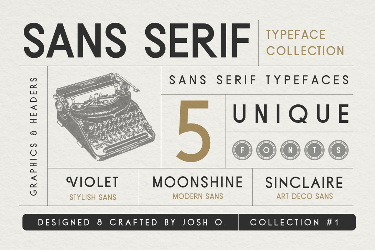 Sans Serif Typeface Collection, a Sans Serif Font by Josh O. (Photo 1 of 8)