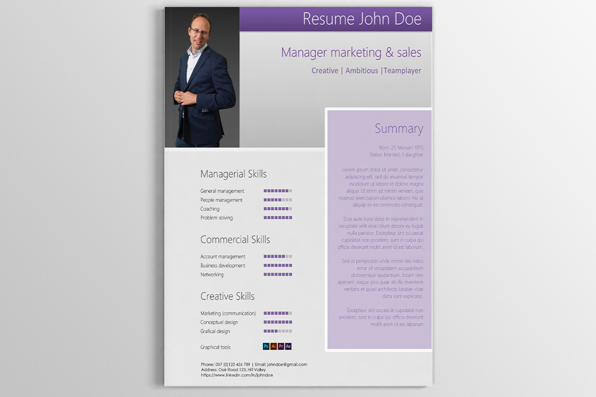 Modern creative MS Word Resume / CV, a Resume Template by DutchDigitalDesign (Photo 2 of 4)