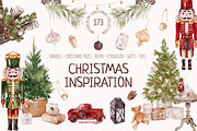 Christmas Inspiration Watercolor set, a Seasonal Illustration by Yakovleva Margarita (Thumbnail 1 of 19)